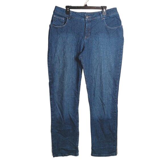 Lee Riders Relaxed Fit Jeans Womens 16W Medium Wash High Rise Straight Leg Denim - Picture 1 of 4